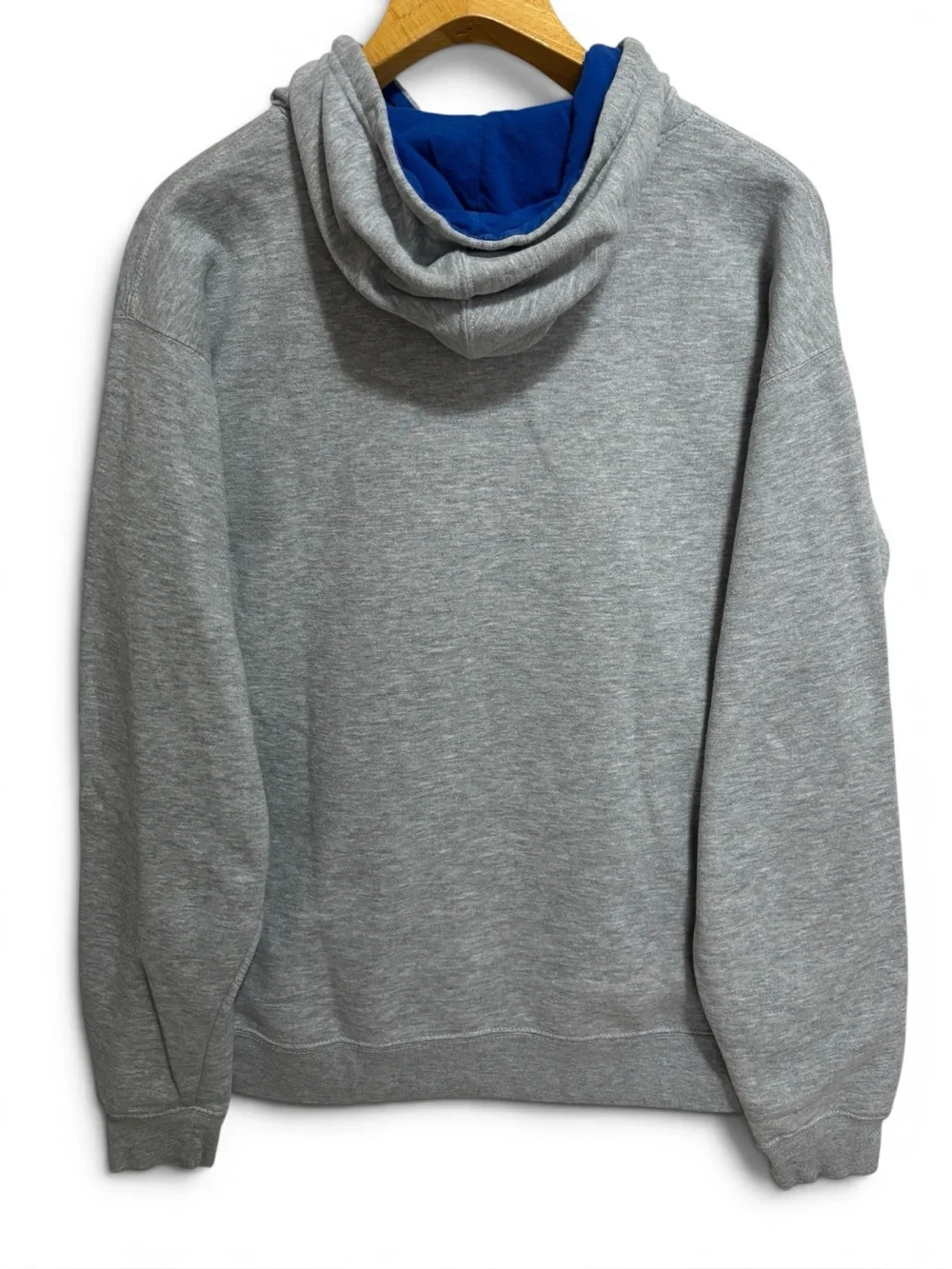 University of Kansas Y2K Hoodie Gray Unisex KANSAS Logo Pouch J. America Size L